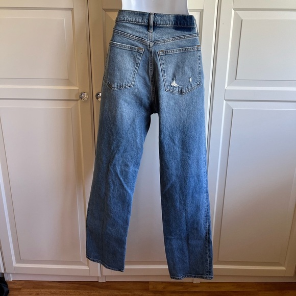 Abercrombie & Fitch The 90's Straight Ultra High Rise Criss Cross Size 28R - Picture 4 of 14